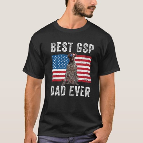 GSP Dad American Flag German Shorthaired Pointer D T_Shirt