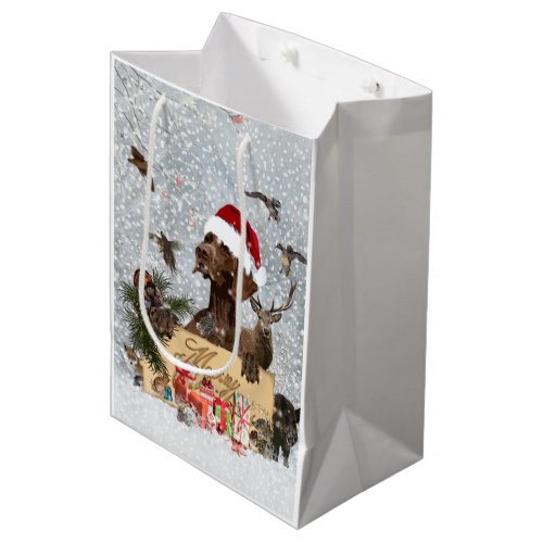 Gsp Dog christmas      Medium Gift Bag