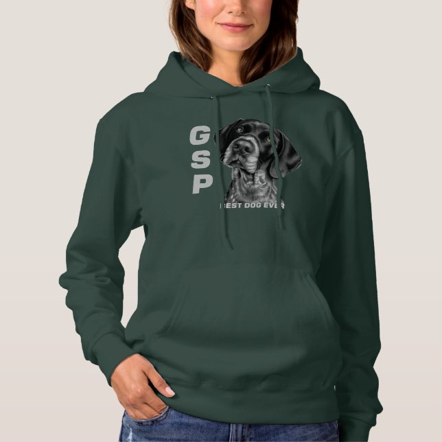 GSP German Short Haired Pointer Dog Mom Dad Best Hoodie (Front)