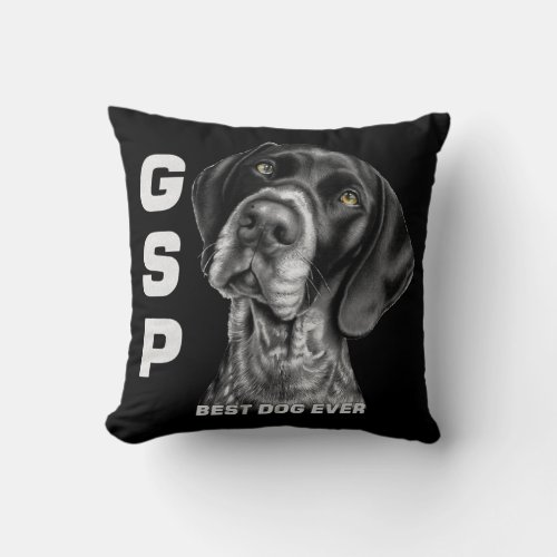 GSP German Short Haired Pointer Dog Mom Dad Best Throw Pillow