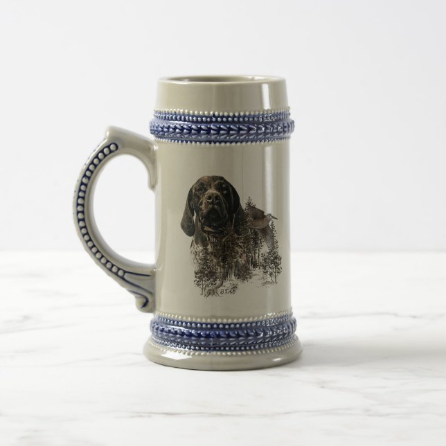 GSP, German Shorthaired Pointer Beer Stein (Left)