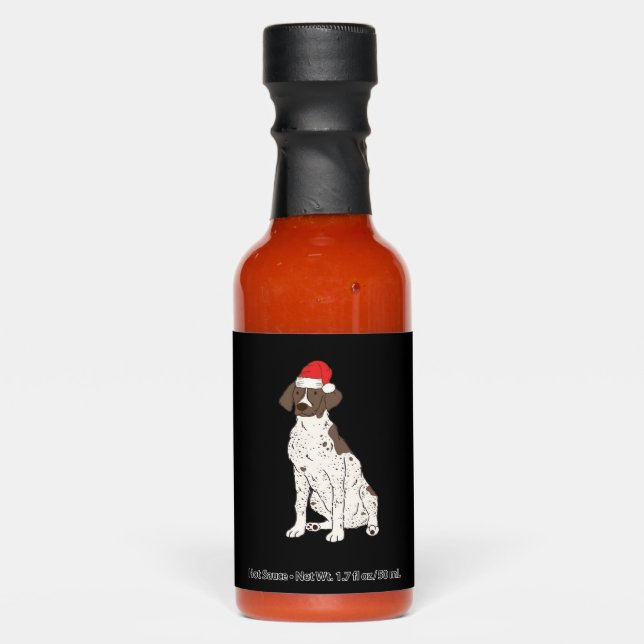 GSP German Shorthaired Pointer Christmas Santa Dog Hot Sauces (Front)