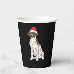 GSP German Shorthaired Pointer Christmas Santa Dog Paper Cups