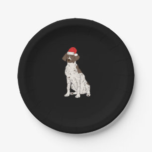 GSP German Shorthaired Pointer Christmas Santa Dog Paper Plates