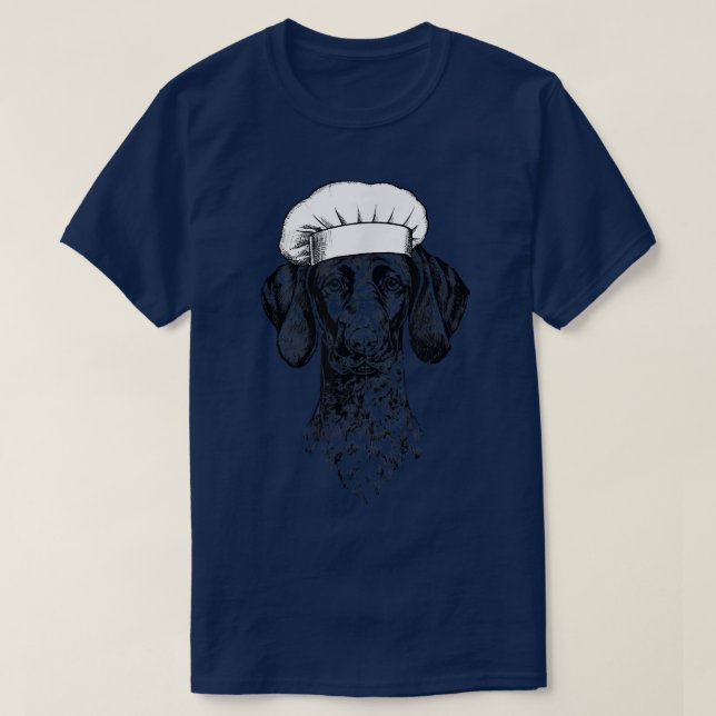 GSP German Shorthaired Pointer Dog Cook Chef Funny T-Shirt (Design Front)