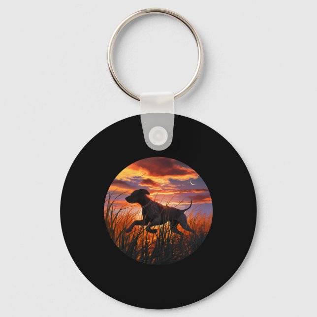 Gsp German Shorthaired Pointer Gsp Hunting Dogs  Keychain (Front)