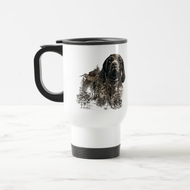 GSP, German Shorthaired Pointer Travel Mug (Left)