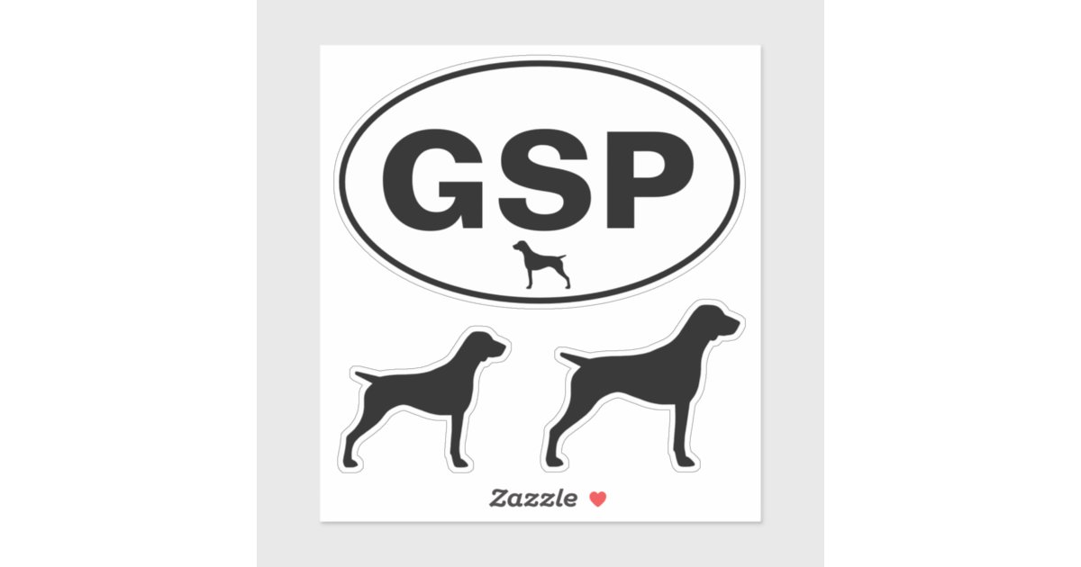 Gsp German Shorthaired Pointer Vinyl Sticker Set Zazzle Com
