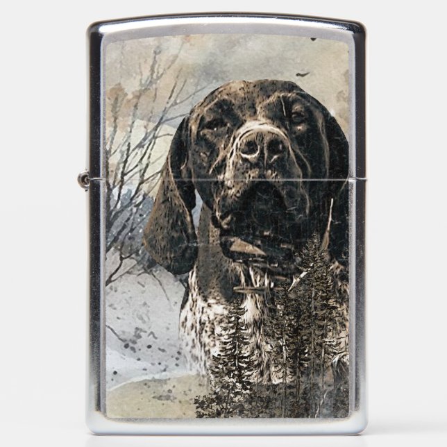 GSP, German Shorthaired Pointer Zippo Lighter (Front)