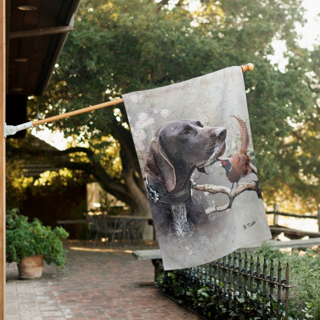GSP Hunting Art – Precision, Passion, and Pheasant House Flag (In SItu)