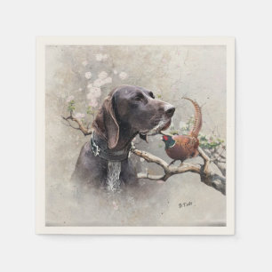 GSP Hunting Art – Precision, Passion, and Pheasant Napkins