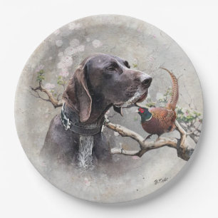 GSP Hunting Art – Precision, Passion, and Pheasant Paper Plates