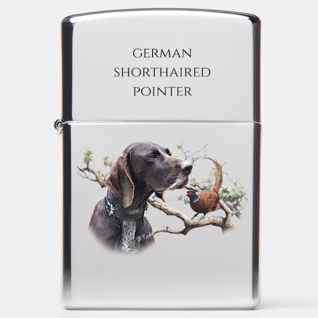 GSP Hunting Art – Precision, Passion, and Pheasant Zippo Lighter (Front)