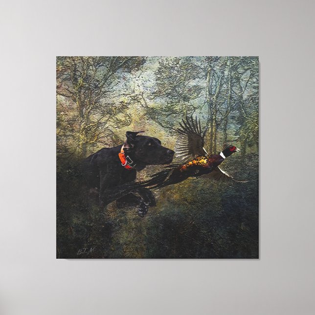 GSP , Hunting pheasant     Canvas Print (Front)