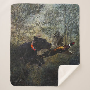 GSP , Hunting pheasant Sherpa Blanket
