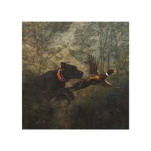 GSP  Hunting pheasant  Wood Wall Art