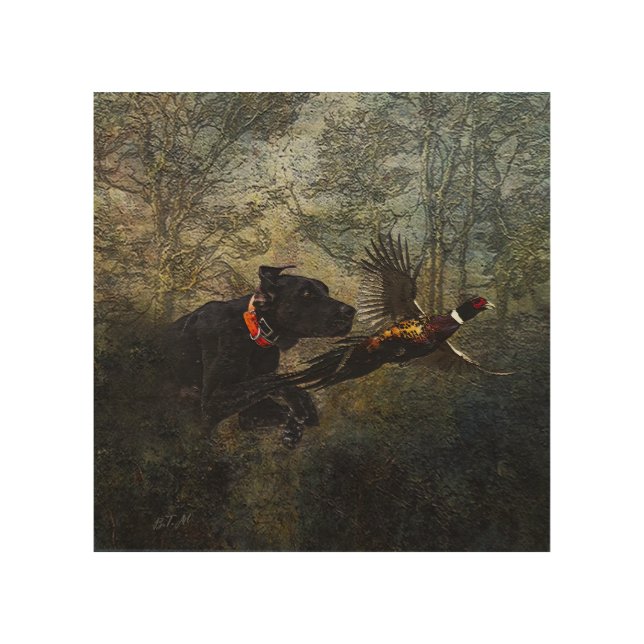 GSP , Hunting pheasant  Wood Wall Art (Front)