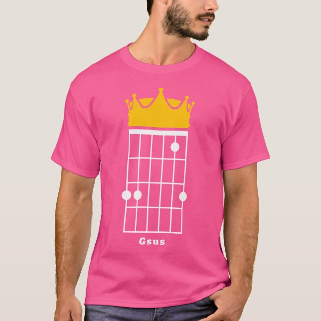 Gsus Guitar Chord (Jesus) Crown T-Shirt (Front)