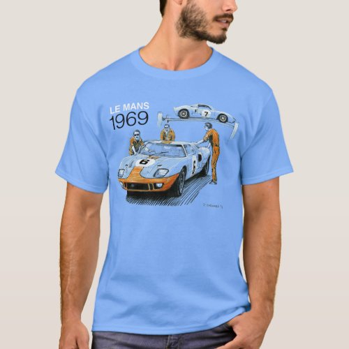 GT40s at Le Mans 1969 T_Shirt