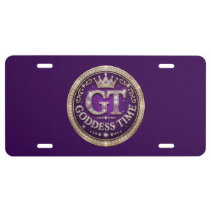 GT Goddess Time Aluminum License Plate