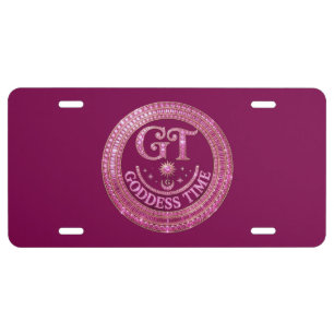 GT Goddess Time Aluminum License Plate
