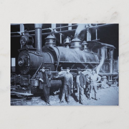 GTW Steam Engine 1252 at the Roudhouse Postcard