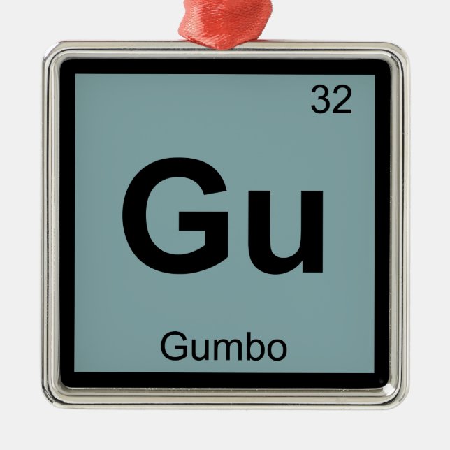 Gu - Gumbo Chemistry Periodic Table Symbol Metal Ornament (Front)
