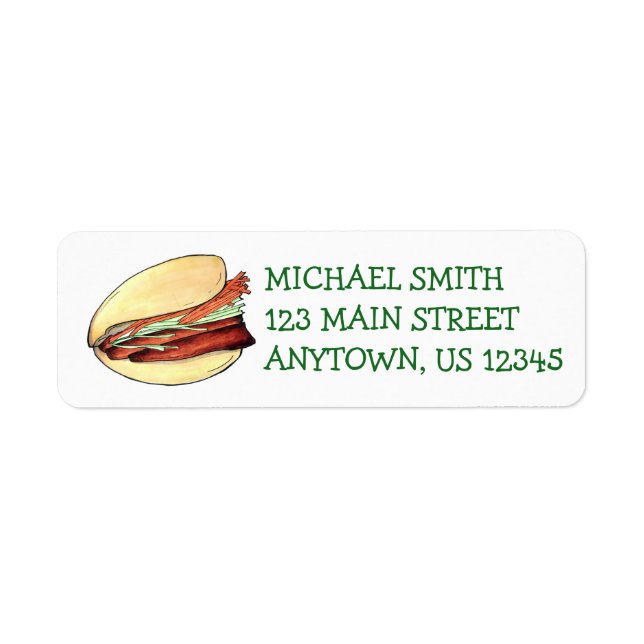 Gua Bao Pork Belly Bun Chinese Taiwanese Food Label (Front)