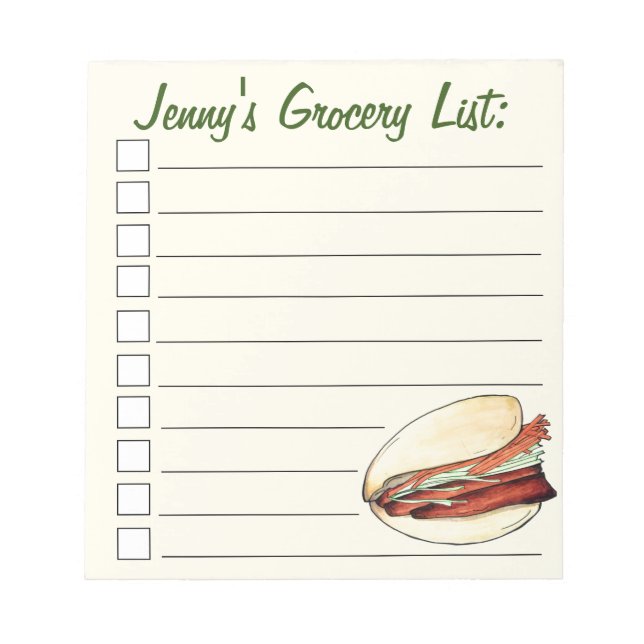 Gua Bao Pork Belly Bun Chinese Taiwanese Food Notepad (Front)