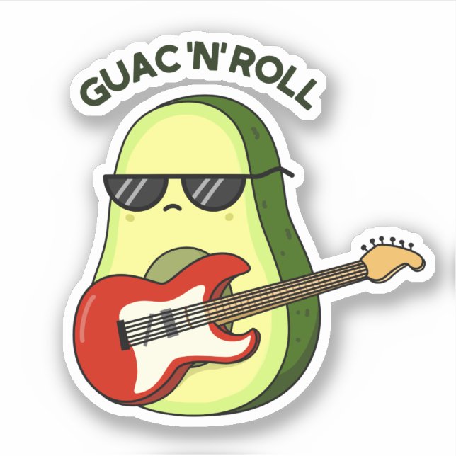 Guac And Roll Funny Avocado Pun  Sticker (Front)