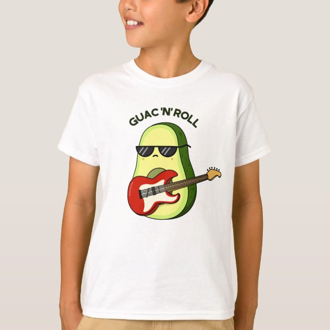 Guac And Roll Funny Avocado Pun  T-Shirt (Front)