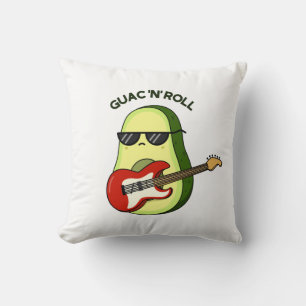 Guac And Roll Funny Avocado Pun Throw Pillow