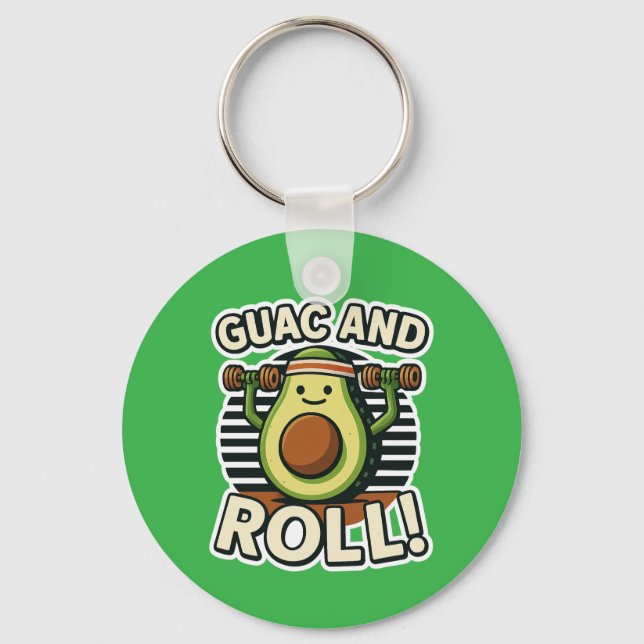 Guac And Roll Keychain (Front)