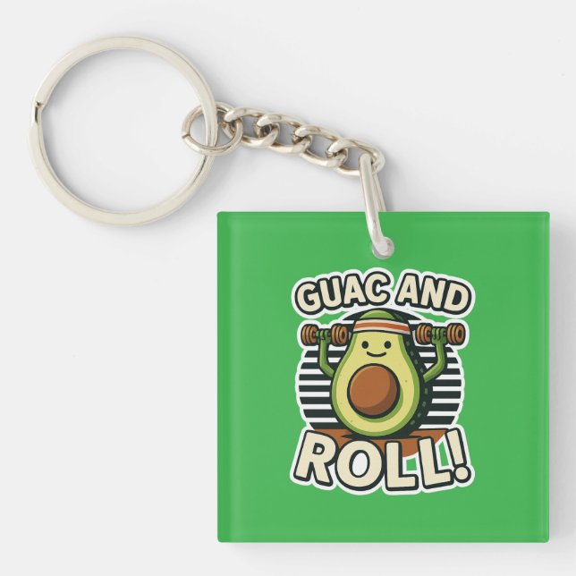 Guac And Roll Keychain (Front)