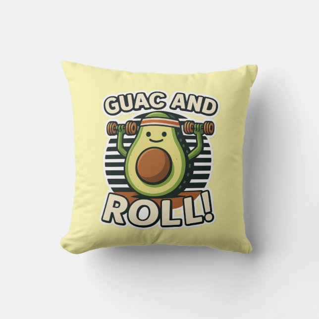 Guac And Roll Throw Pillow (Front)