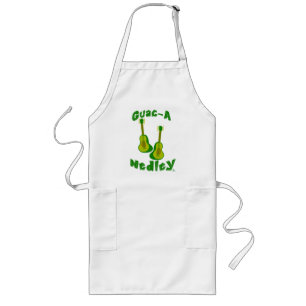 Guac Medley Guacamole Avocado Guitar Slogan Long Apron