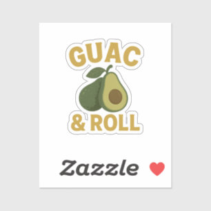 🥑 Guac & Roll – Funny Avocado Foodie Sticker