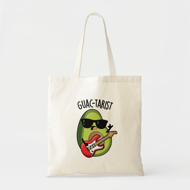 Guac-tarist Funny Avocado Pun  Tote Bag (Front)