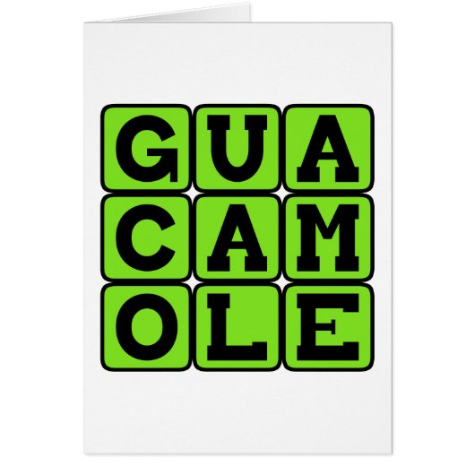Guacamole, Avocado Dip Cards (Front)
