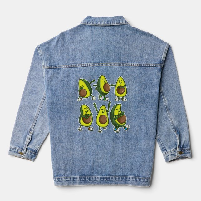 Guacamole Keto Diet And Vegan  Denim Jacket (Back)