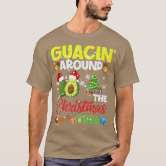 Guacin Around The Xmas Tree Christmas Santa Avocad T-Shirt