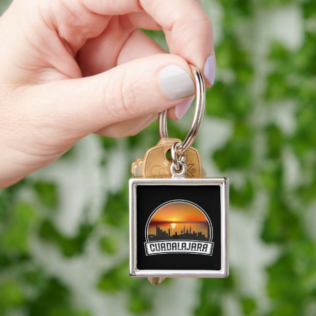 Guadalajara Mexico City View Sunset Keychain (Hand)