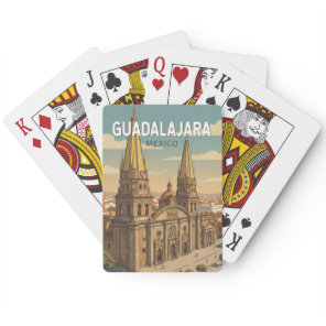 Guadalajara Mexico Illustration Travel Art Vintage Poker Cards