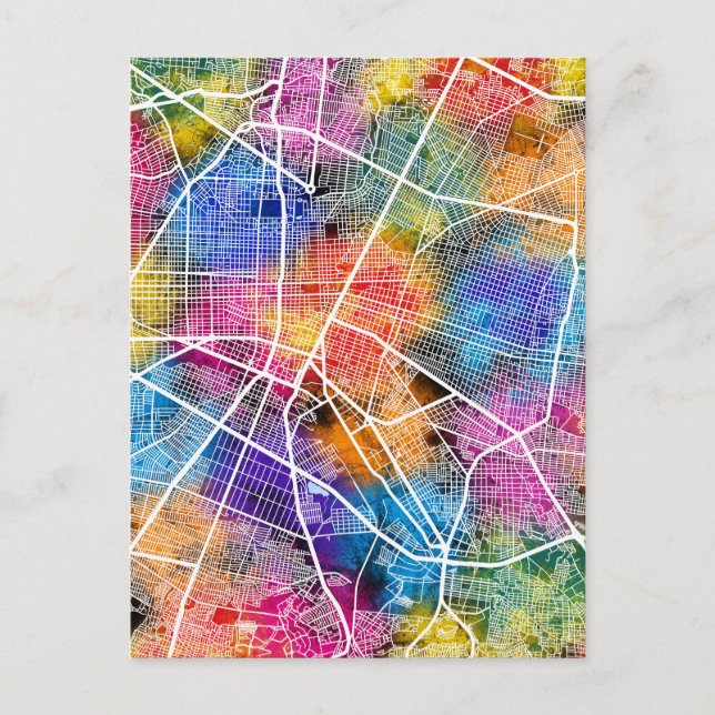 Guadalajara Mexico Map Postcard (Front)