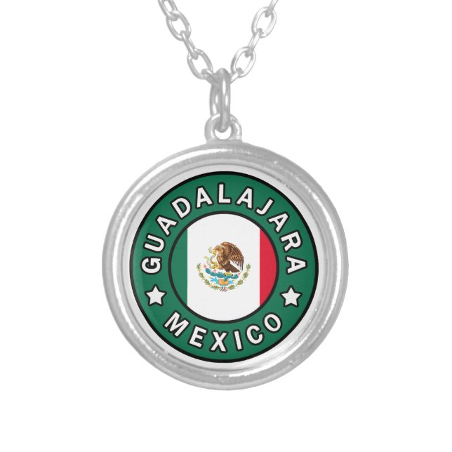 Guadalajara Mexico Silver Plated Necklace (Front)