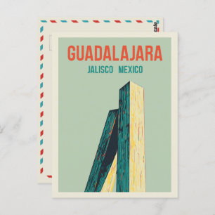 Guadalajara monument, Jalisco Mexico illustration Postcard