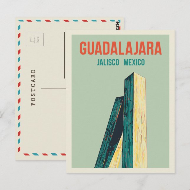 Guadalajara monument, Jalisco Mexico illustration  Postcard (Front/Back)