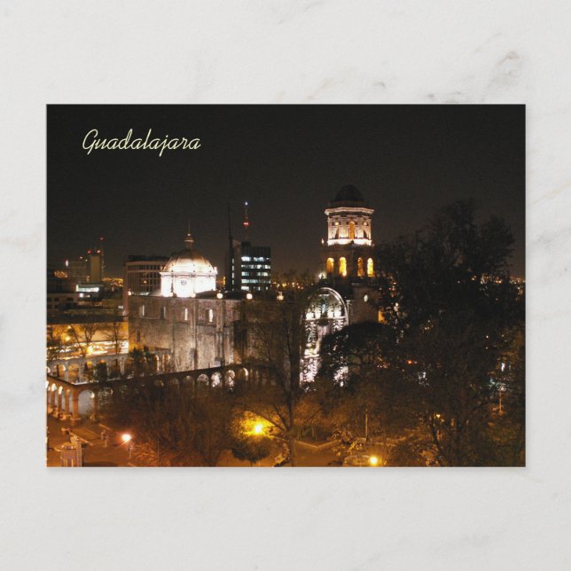 Guadalajara Night Scene Postcard (Front)