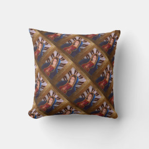 Guadalupe Blue and Gold Throw Pillow