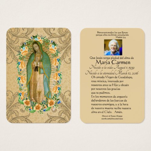 Guadalupe Catholic Spanish Funeral Holy Prayer